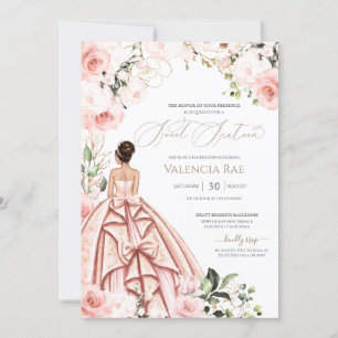 Invitation Joli dans rose Blush Rose Sweet sixteen Anniversai