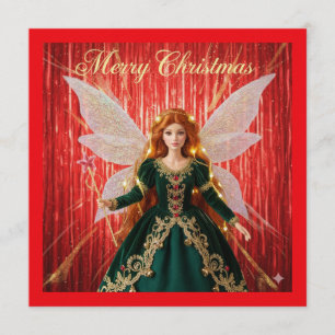 Invitation Joli design de fille ange pour un joyeux Noël mign