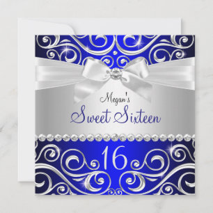 Invitation Joli diamant bleu arc & Tourbillon d'étincelles Do