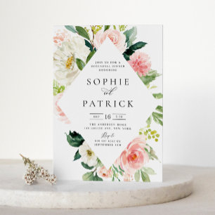 Invitation Joli Dîner De Répétition De Cadre Floral De Printe