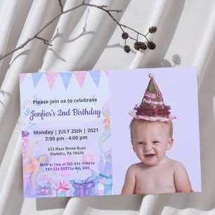 Invitation Joli Drôle   Enfants Photo Anniversaire