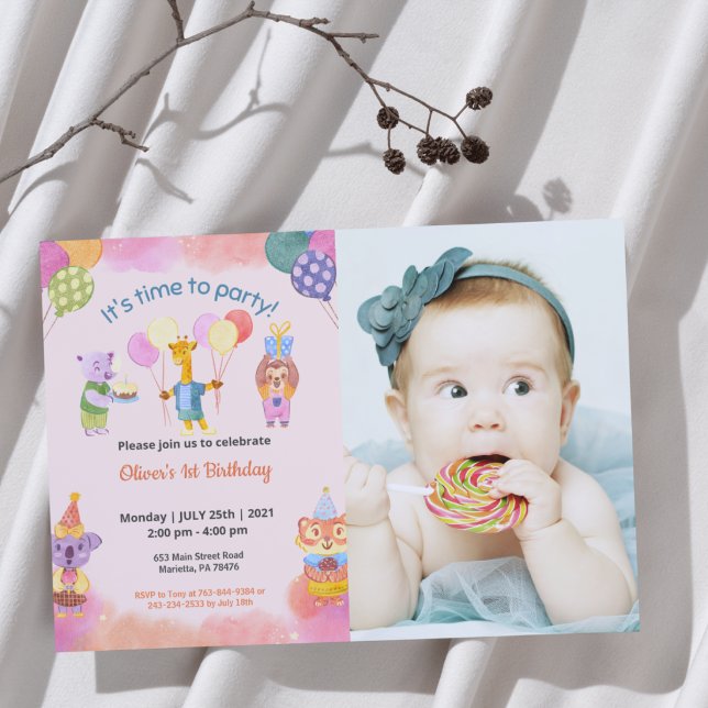 Invitation Joli Drôle | Photo d'anniversaire d'enfant (Créateur téléchargé)