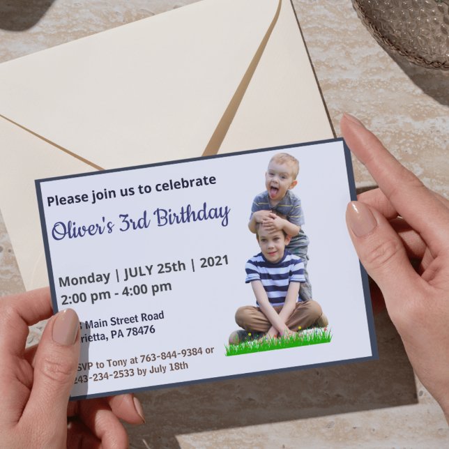 Invitation Joli Drôle | Photo d'anniversaire d'enfant (Créateur téléchargé)