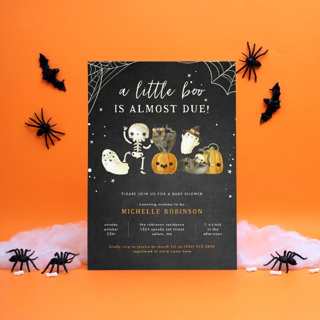 Invitation Joli Éffrayant Un Petit Baby shower Boo Halloween (Créateur téléchargé)