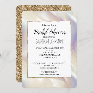 Invitation Joli Elégant Pearl Aqua bleu violet torse