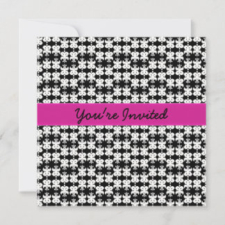 Invitation Joli en rose et noir