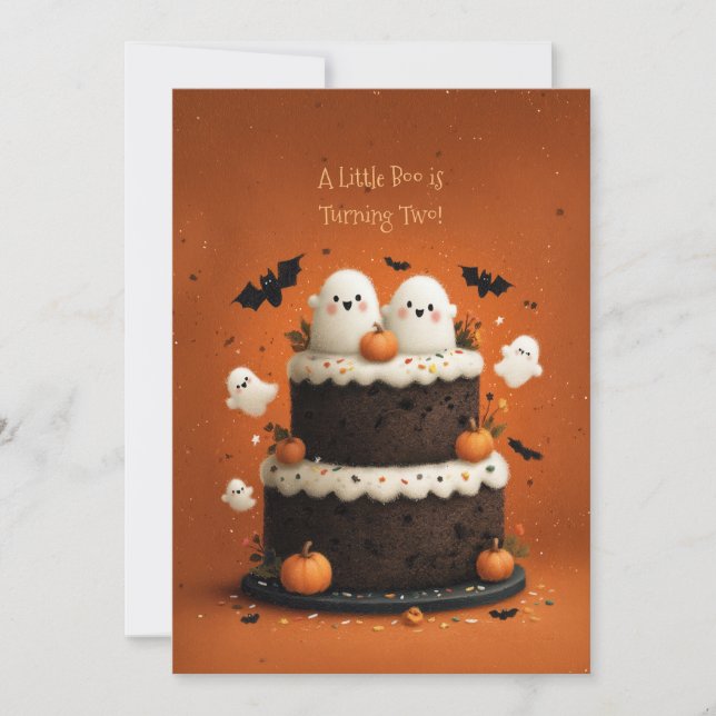 Invitation Joli fantôme d'Halloween Un petit Boo  (Devant)