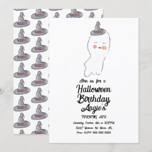 Invitation Joli fantôme doodle Halloween anniversaire événeme