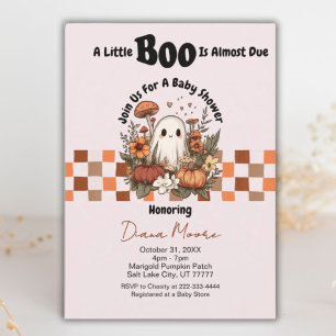 Invitation Joli Fantôme et Citrouille Halloween Baby shower d