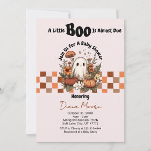 Invitation Joli Fantôme et Citrouille Halloween Baby shower d
