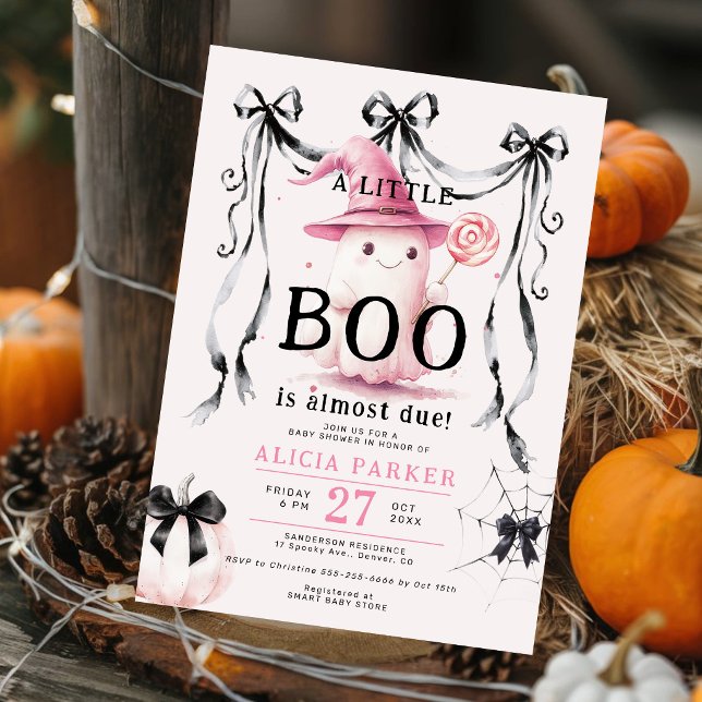 Invitation Joli fantôme petite fille Halloween bébé shower (Créateur téléchargé)