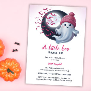 Invitation Joli Fantôme Un Petit Boo Halloween Baby shower Fi