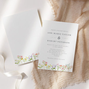 Invitation Joli Fleur sauvage Cottagecore Mariage