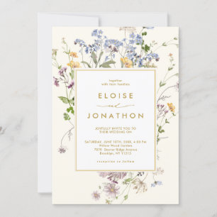 Invitation Joli Fleur sauvage de printemps Meadow Gold Chic M