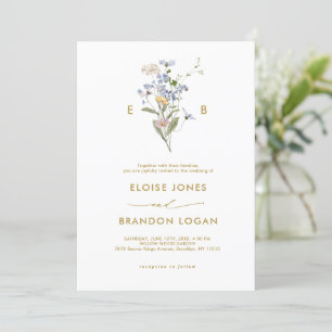 Invitation Joli Fleur sauvage de printemps Meadow Gold Mariag