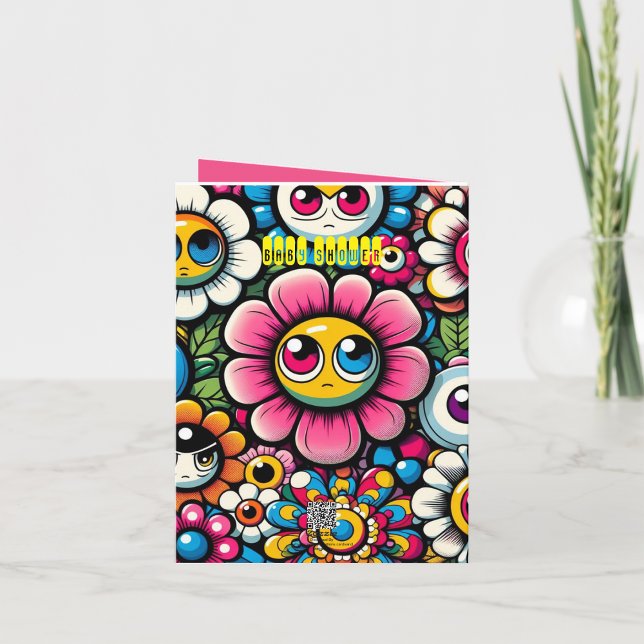 Invitation joli floralwith japonaise visage petite douche (Créateur téléchargé)