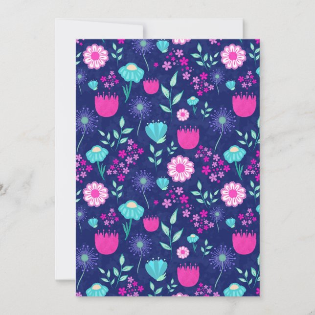 Invitation Joli fond à motif floral (Devant)