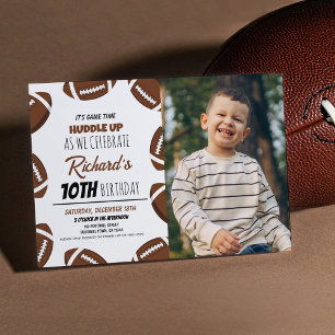 Invitation Joli Football Moderne Sports Enfants Photo Anniver