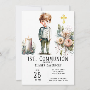 Invitation Joli garçon 1er. Communion
