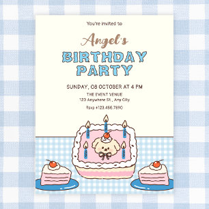 Invitation Joli gâteau d'anniversaire 