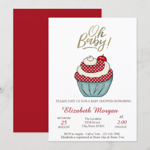 Invitation Joli gâteau Oh Bébé Fête de bébé d'été