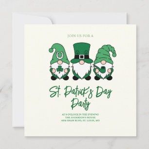 Invitation Joli gnome de la Saint-Patrick