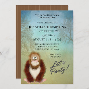 Invitation Joli Gros Pied / Sasquatch Anniversaire Fête Invit