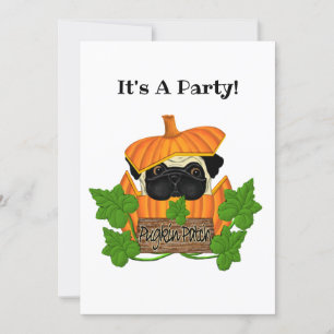 Invitation Joli Halloween Carlin d'automne Pugkin Citrouille
