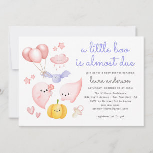 Invitation Joli Halloween rose Fantôme Un Petit Baby shower B