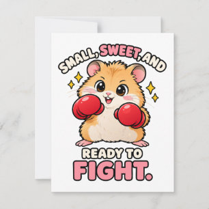 Invitation Joli hamster de boxe prêt à se battre
