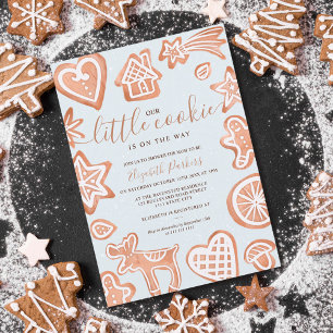 Invitation Joli hiver Noël petit baby shower biscuit