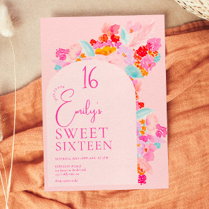 Invitation Joli jardin audacieux rose floral doux 16