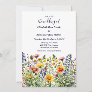 Invitation Joli jardin coloré de mariage fleur sauvage