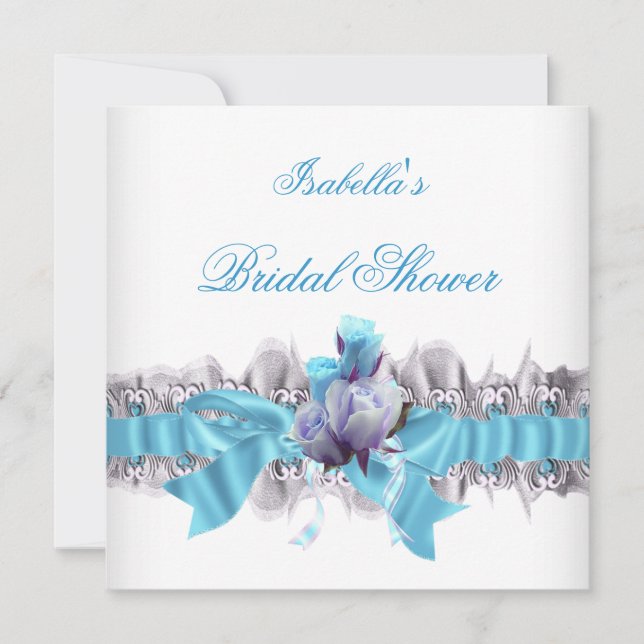 Invitation Joli jarretière en dentelle blanche pour douche de (Devant)