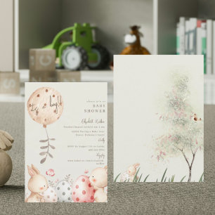 Invitation Joli lapin C'est un Baby shower garçon