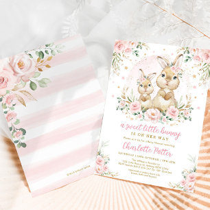 Invitation Joli lapin de verdure Pâques Bunny fête d'annivers