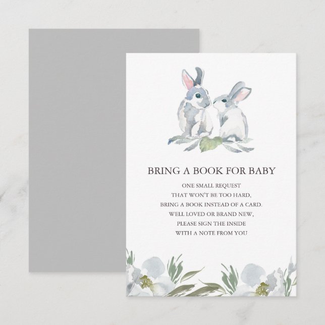 Invitation Joli Livre De Lapin Pour Baby Insert Card (Devant / Derrière)