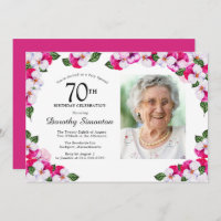 Joli Magenta rose blanc Photo 70e anniversaire