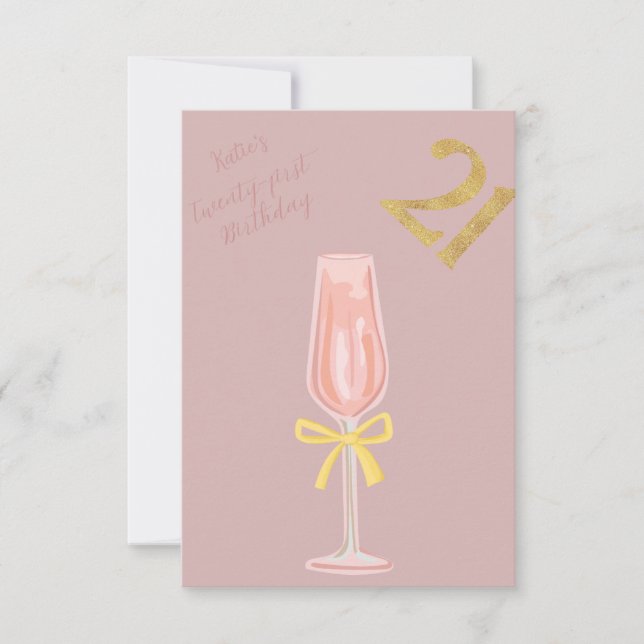 Invitation Joli mais chic 21e anniversaire (Devant)