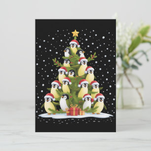Invitation Joli manchot de Noël arbre drôle de vacances