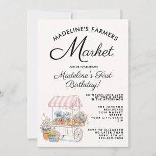 Invitation Joli Marché de Producteurs Rose Premier Anniversai