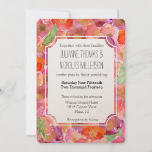 Invitation Joli Mariage d'aquarelle