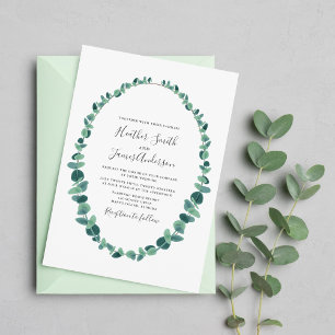 Invitation Joli Mariage de couronne Eucalyptus