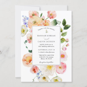 Invitation Joli Mariage floral Pastel