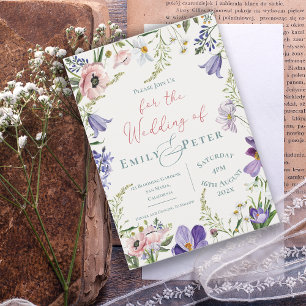 Invitation Joli Mariage Floral Violet rose