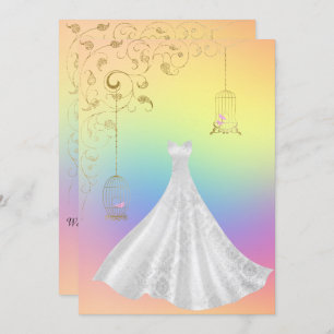 Invitation Joli Mariage Rainbow Pastel Birdcage