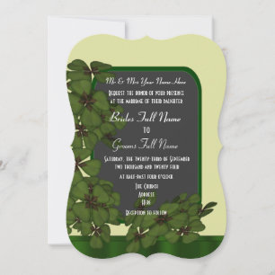 Invitation Joli mariage shamrock irlandais vert