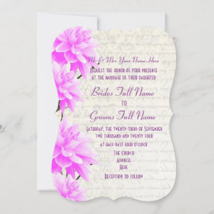 Invitation Joli mauve féminine et mariage rose