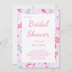 Invitation Joli motif floral en pastel coloré pour une baby s