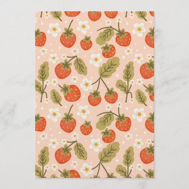 Invitation Joli motif sans couture de fraise rouge dessiné à  (Devant)